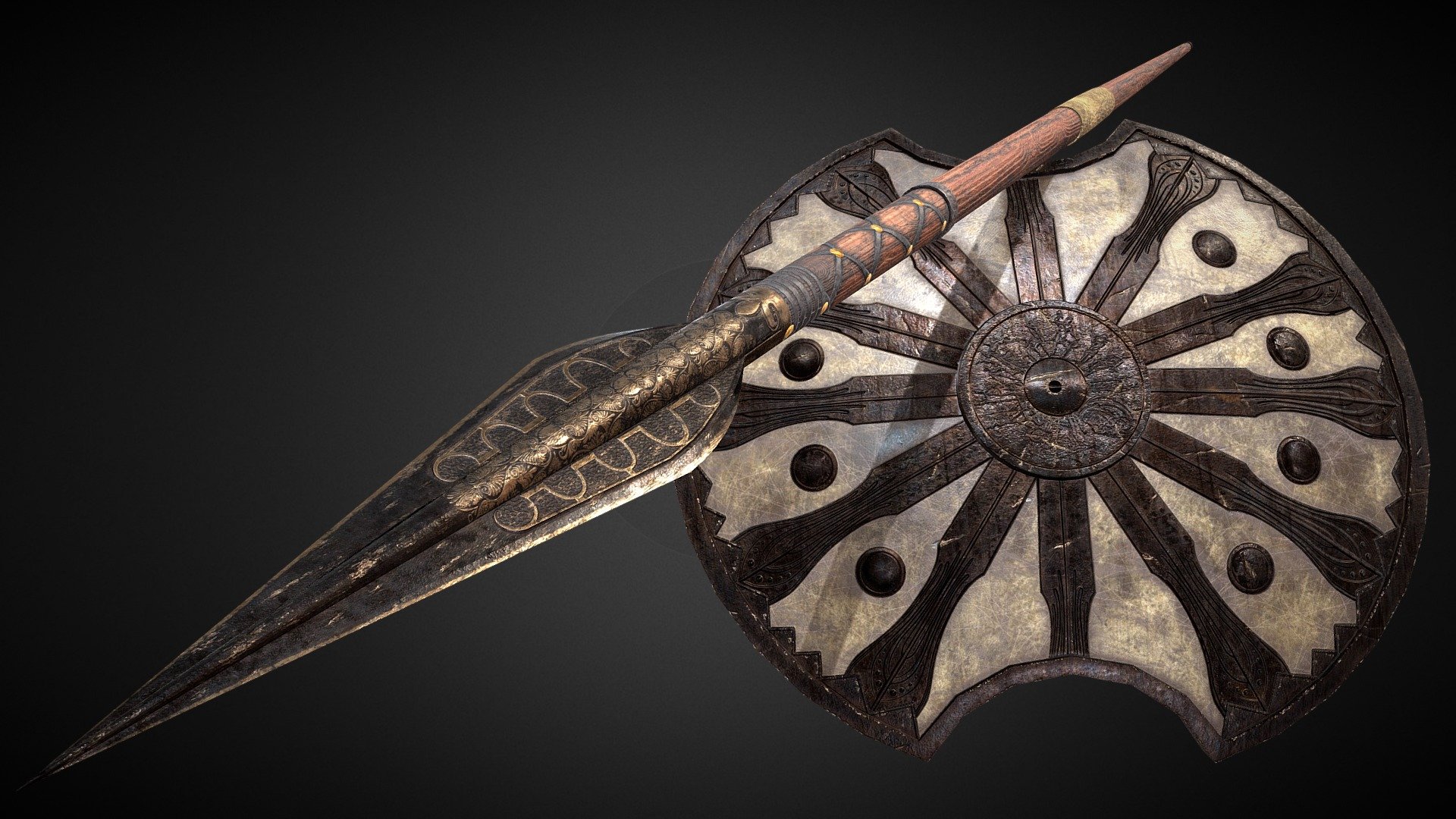 Achilles' Shield And Spear