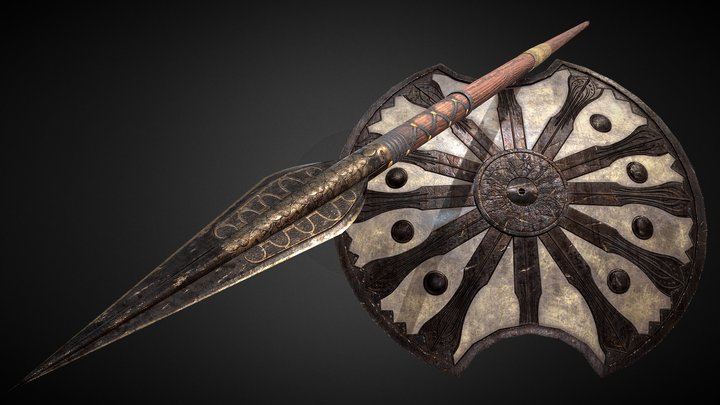 Achilles' Shield And Spear 3D Model