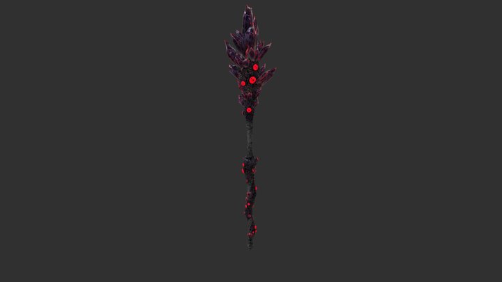 Whispering Terror Scepter Bloody Version 3D Model