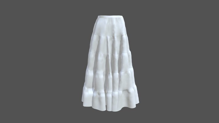 12 Tiered Skirt 2 3D Model