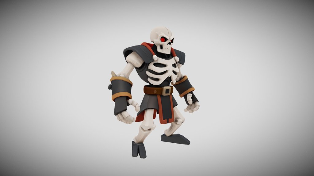 Skeleton Captain Lowpoly Handpainted