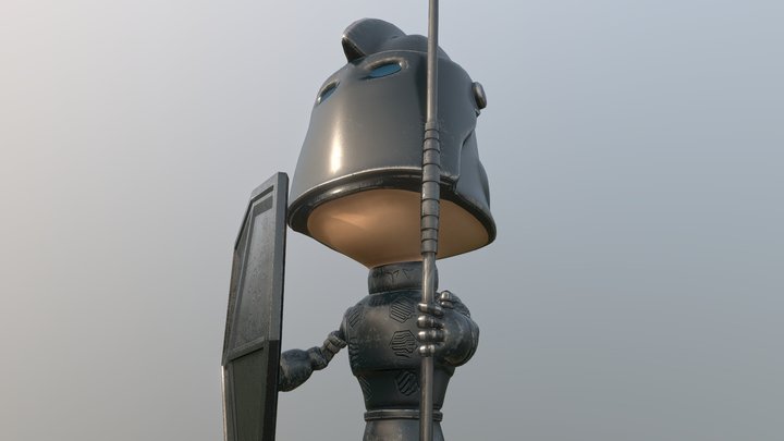 Black Knight Equipped 3D Model