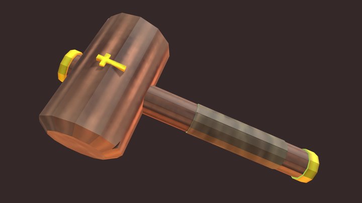 Wooden Mallet 3D Model
