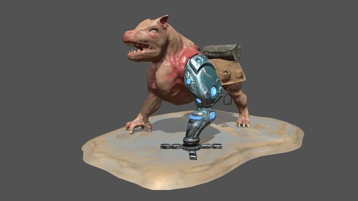 Alien Dog Beast 3D Model