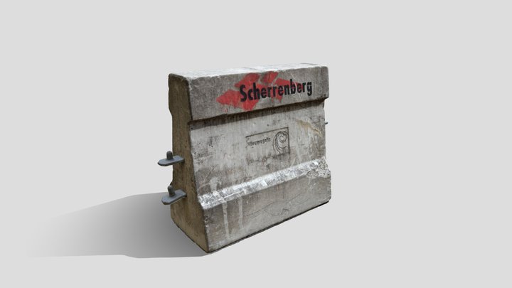 Concrete Barrier Scan 3D Model