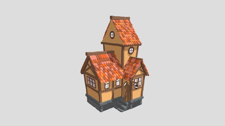 Low-poly Medieval House 3D Model