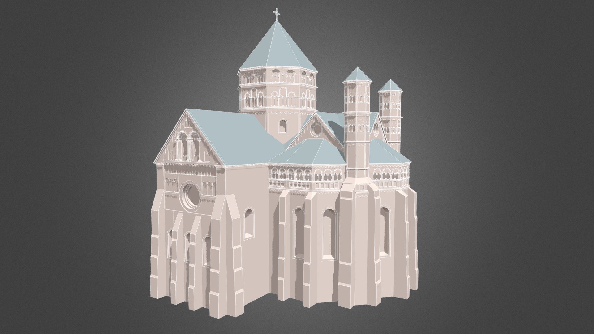 Mainzer Dom, Westbau - 3D model by AI_MAINZ [c56a30d] - Sketchfab