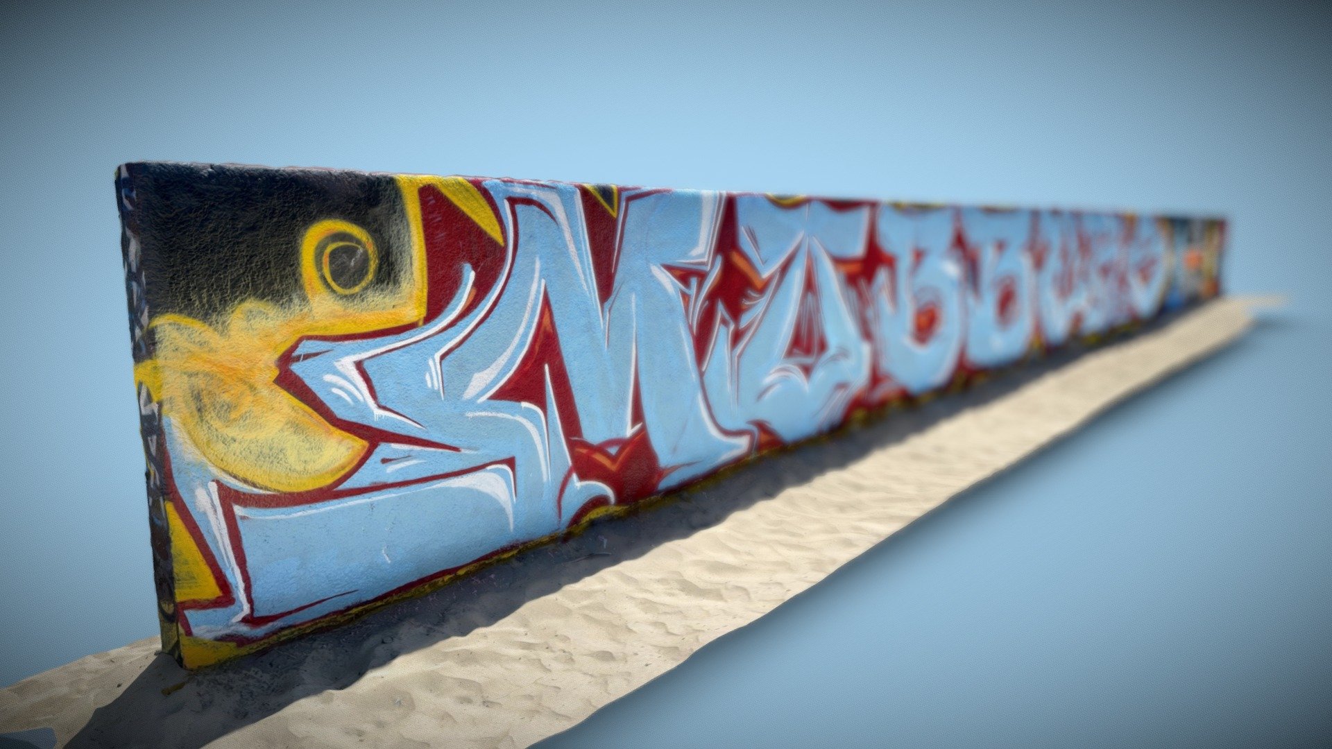 Graffiti on Cement Barrier, Venice Beach, CA