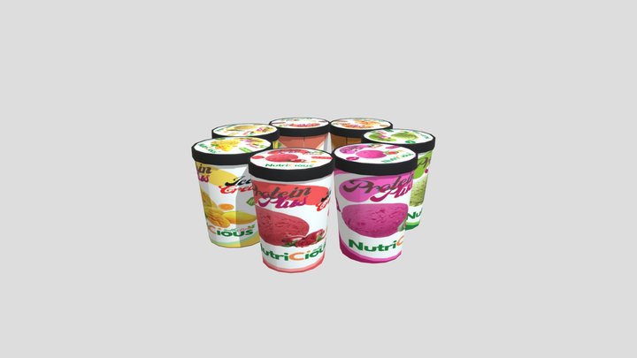 Egg White Protein Ice Cream 66g per Cup (Pack) 3D Model