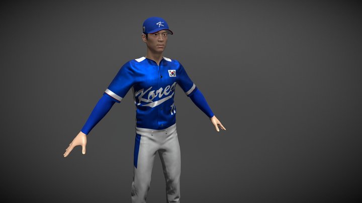 Baseball player 3D Model