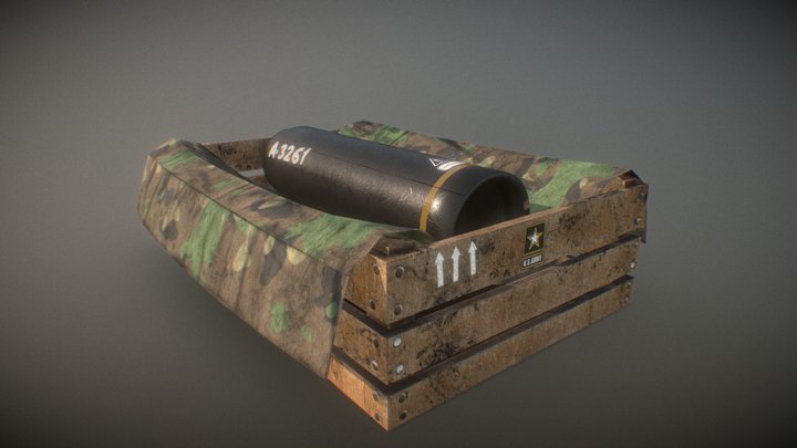 FREE Ammo Box Rocket LOW POLY 3D Model