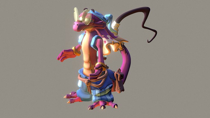 Final Stylized Lizard 3D Model