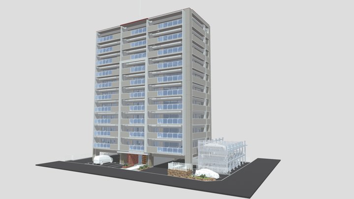 small apartment  Overall　Unfurnished 3D Model