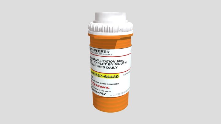 pill-bottle (fake label) 3D Model