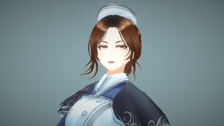 VRoid Kaoh - Victorian militaly nurse outfit 3D Model
