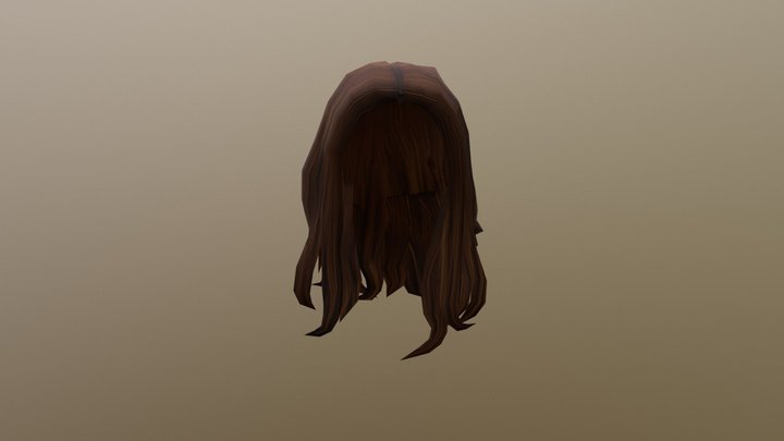 Low Poly Female Hair 3D Model