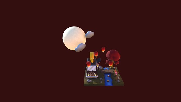 Hippie Van_Mid Autumn Festival 3D Model