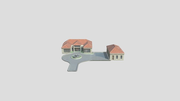 Circular Courtyard Villa 3D Model