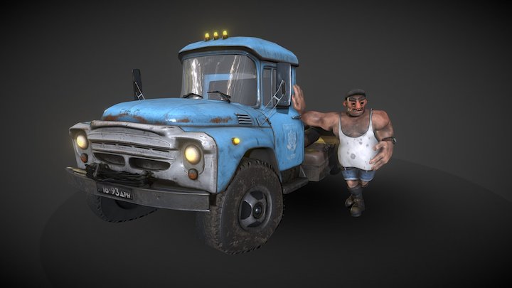Happy Truck Driver 3D Model