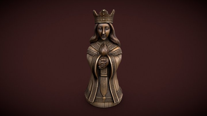 Royal Chess Queen (Bronze) 3D Model