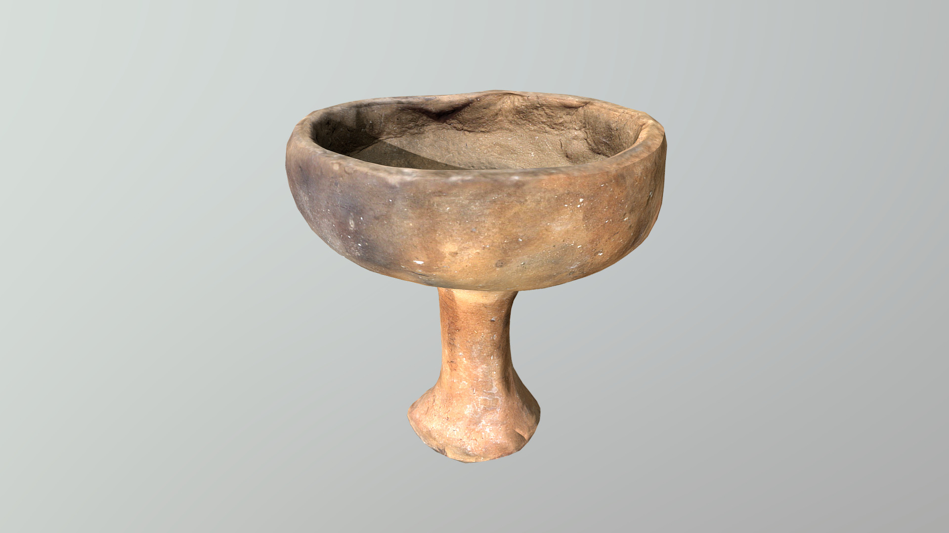 3D model Handmade pottery cup - This is a 3D model of the Handmade pottery cup. The 3D model is about a brown and white bowl.