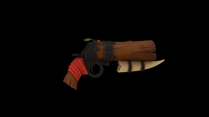 Stylized Gun 3D Model