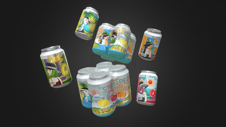 Drinks in thermal shrink packinge 3D Model