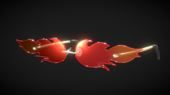 Fire Flame Sunglasses 3D Model