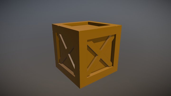 Caixote de madeira 3D Model