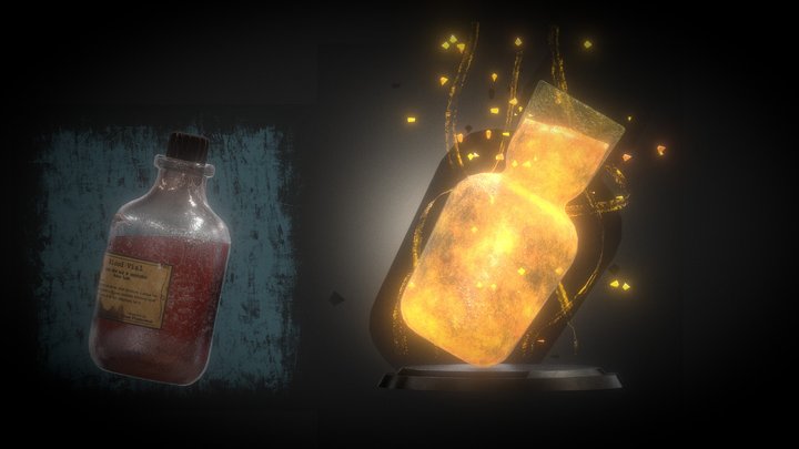 Blood Vial and Estus Flask 3D Model