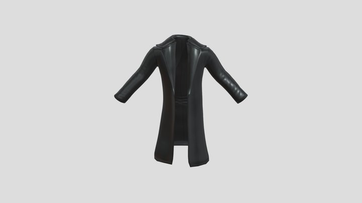 Leather Trench Coat Low Poly 3D Model