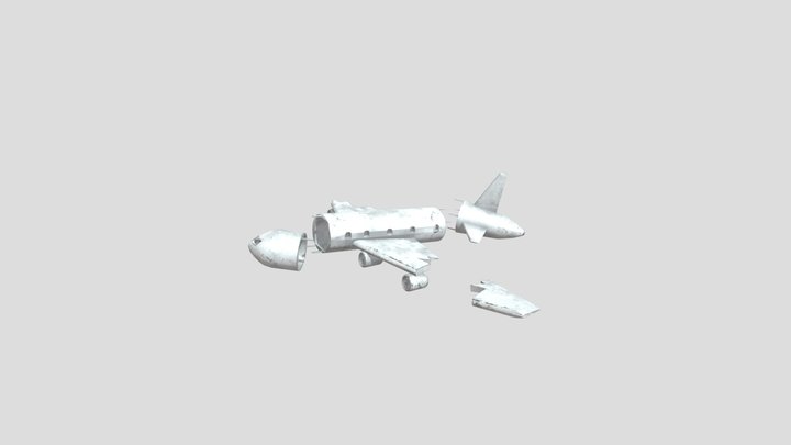 Low poly - crashed plane 3D Model