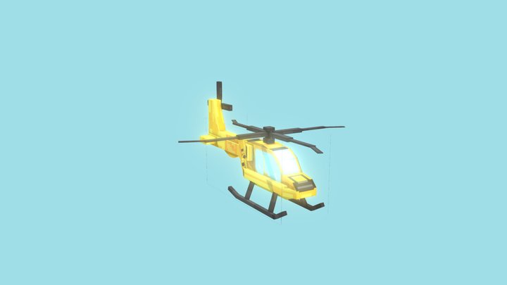 Helicopter Yellow 3D Model
