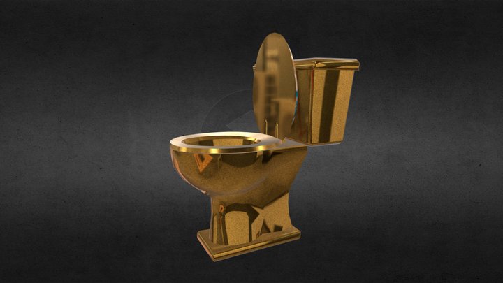 Golden Toilet 3D Model