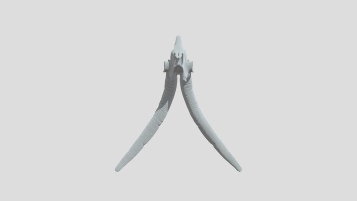Twin Tusks Resin Trophy 3D Model