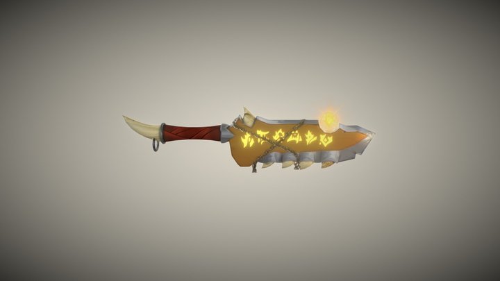 Dague magique style orc (magic orc dagger) 3D Model