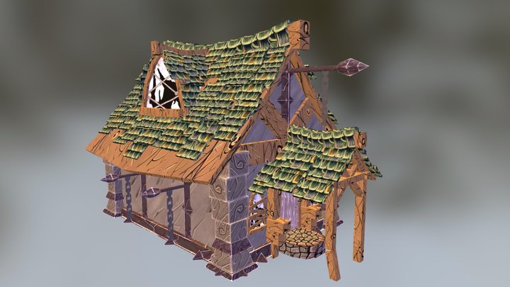Cartoon House Obj 3D Model