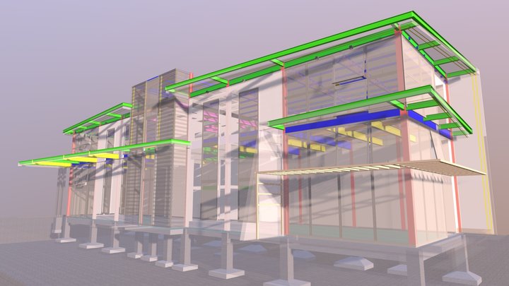 Edificação em aço 3D Model