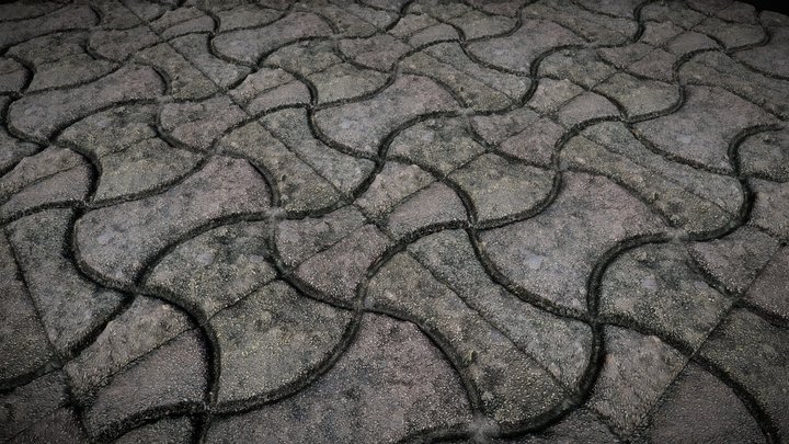 Photorealistic Old Brick Wall Texture 3D Model