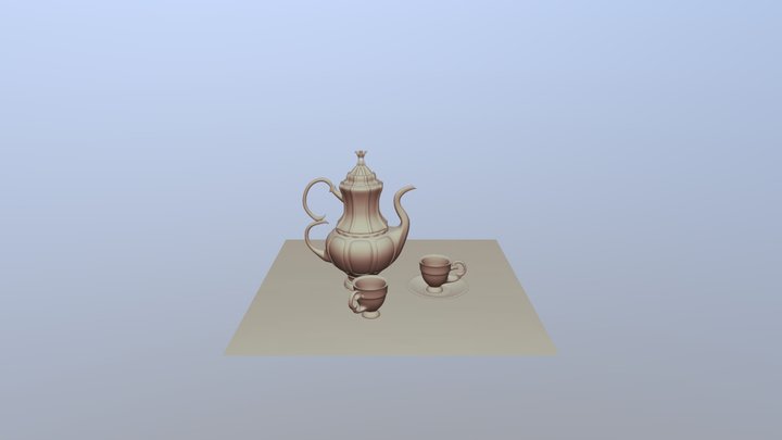 Tea Set Model 3D Model