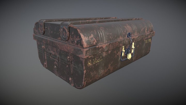 PBR Case: Vintage Trunk 3D Model