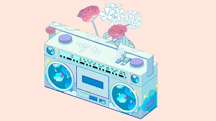 Blossoming Boombox! 3D Model