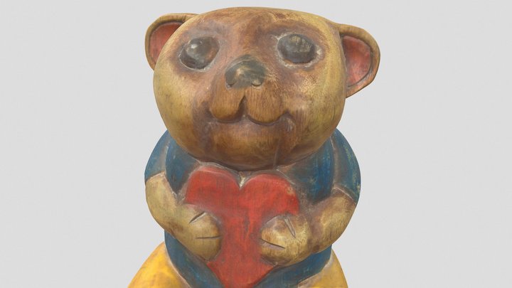 carved wooden bear 3D Model