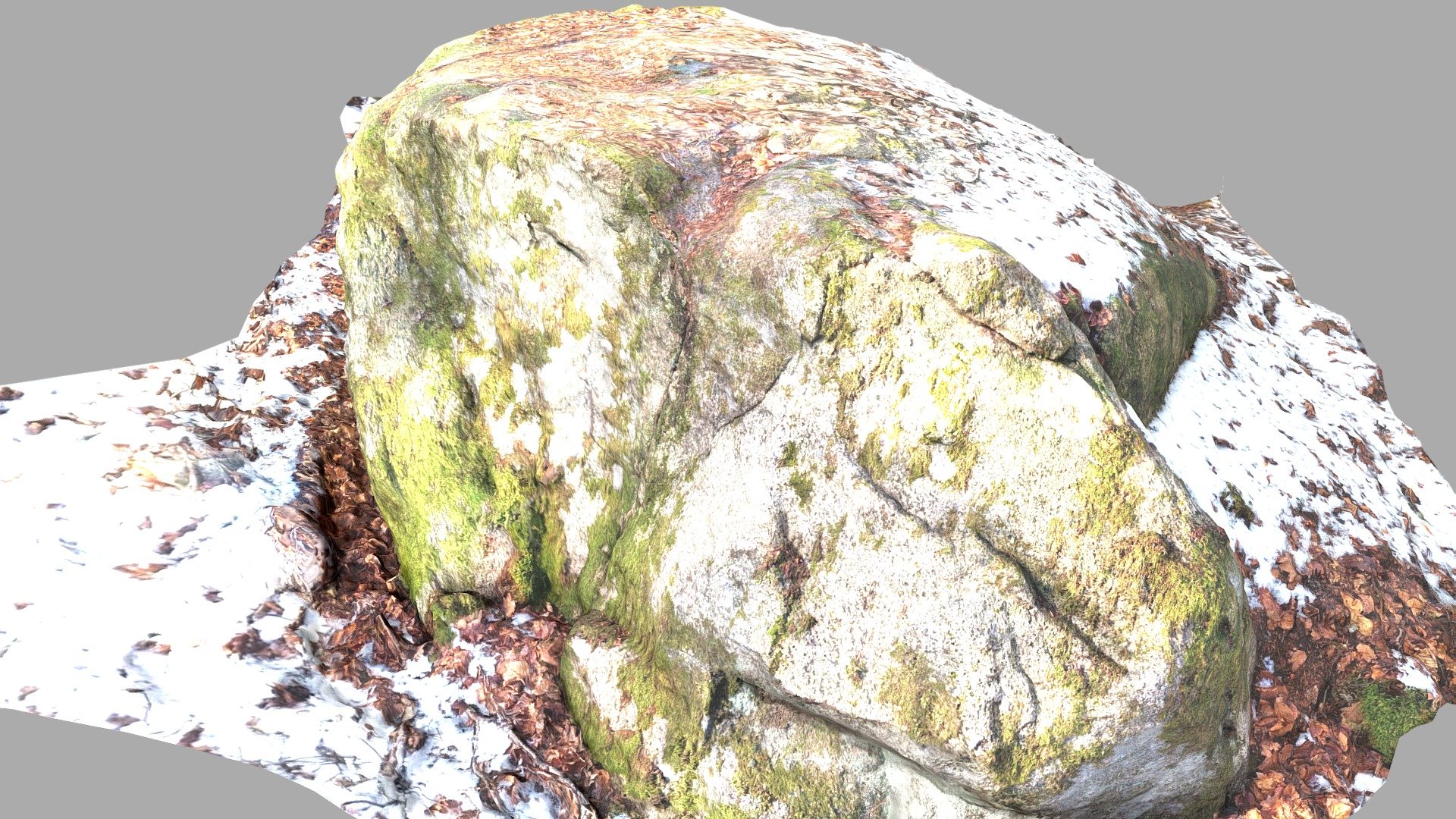 Very large boulder with moss and snow - Download Free 3D model by ...