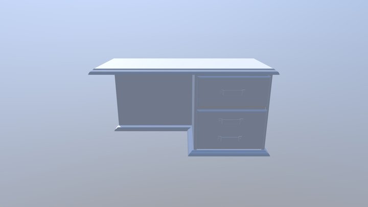 Textured Desk Game Object 3D Model
