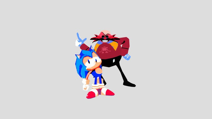 Sonic NES And Eggman NES [ Top Loader ] 3D Model
