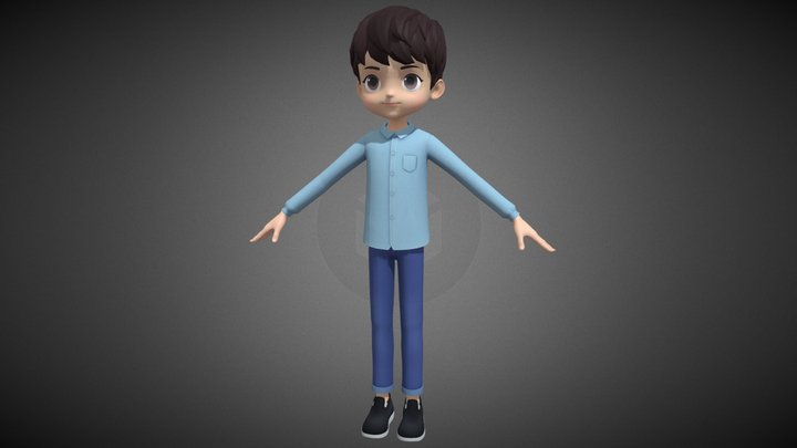 cartoon boy child 3D Model