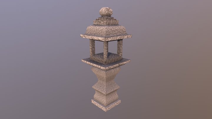 Oriental Lanturn statue 3D Model