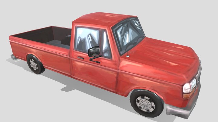 1987 Ford 250 Lowpoly Truck 3D Model