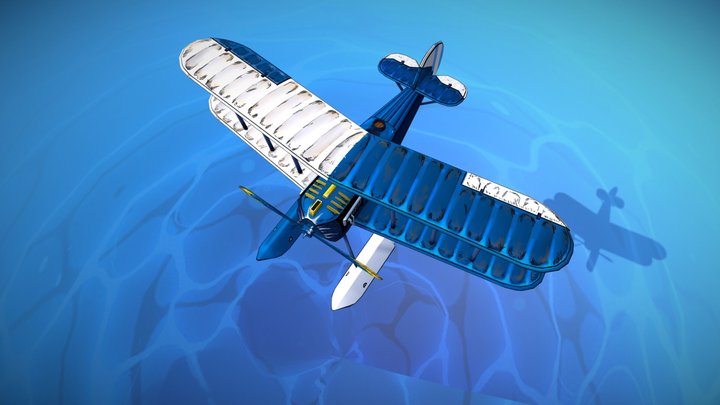 The Flying Circus - Cartoon Blackburn Velos 3D Model